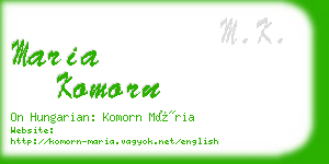 maria komorn business card